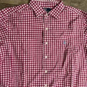 Polo Ralph Lauren Men’s XL Westerton Gingham Pink Plaid Long Sleeve Button Up